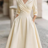 Laura - Elegantna midi haljina s dugim rukavima