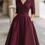 Laura - Elegantna midi haljina s dugim rukavima