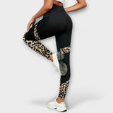 Trening hlače s visokim strukom i leopard uzorkom