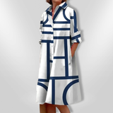 Helen™| Midi Haljina s Geometrijskim Uzorkom