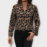Kat | Svakodnevna leopard uzorak bluza s V izrezom