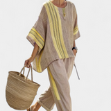 Lorena | Boho Komplet od Lna i Bambusa, Elegantna Lavanda