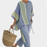 Lorena | Boho Komplet od Lna i Bambusa, Elegantna Lavanda