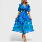 Clara – Elegantna Midi Cvjetna Haljina