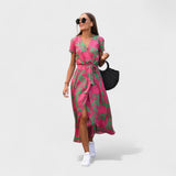 Rožasta Lirio Haljina - Boho Chic Stil