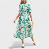 Clara – Elegantna Midi Cvjetna Haljina
