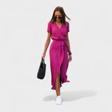 Rožasta Lirio Haljina - Boho Chic Stil