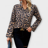Kat | Svakodnevna leopard uzorak bluza s V izrezom